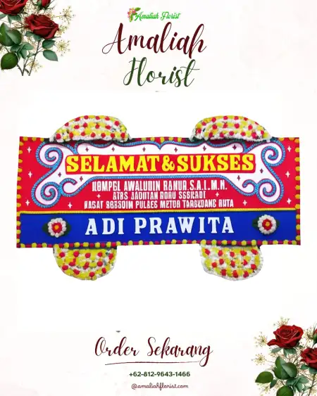 Papan Bunga Ucapan Selamat Leses