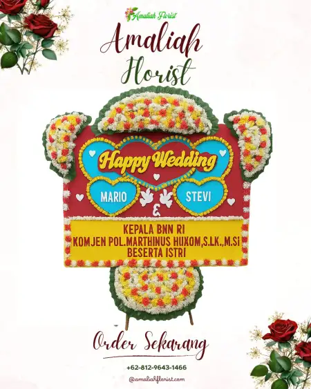 Papan Bunga Pernikahan Leses
